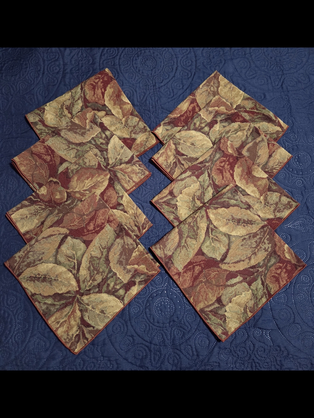 Autumn Leaf Jacquard Dining Napkins - Set of 8